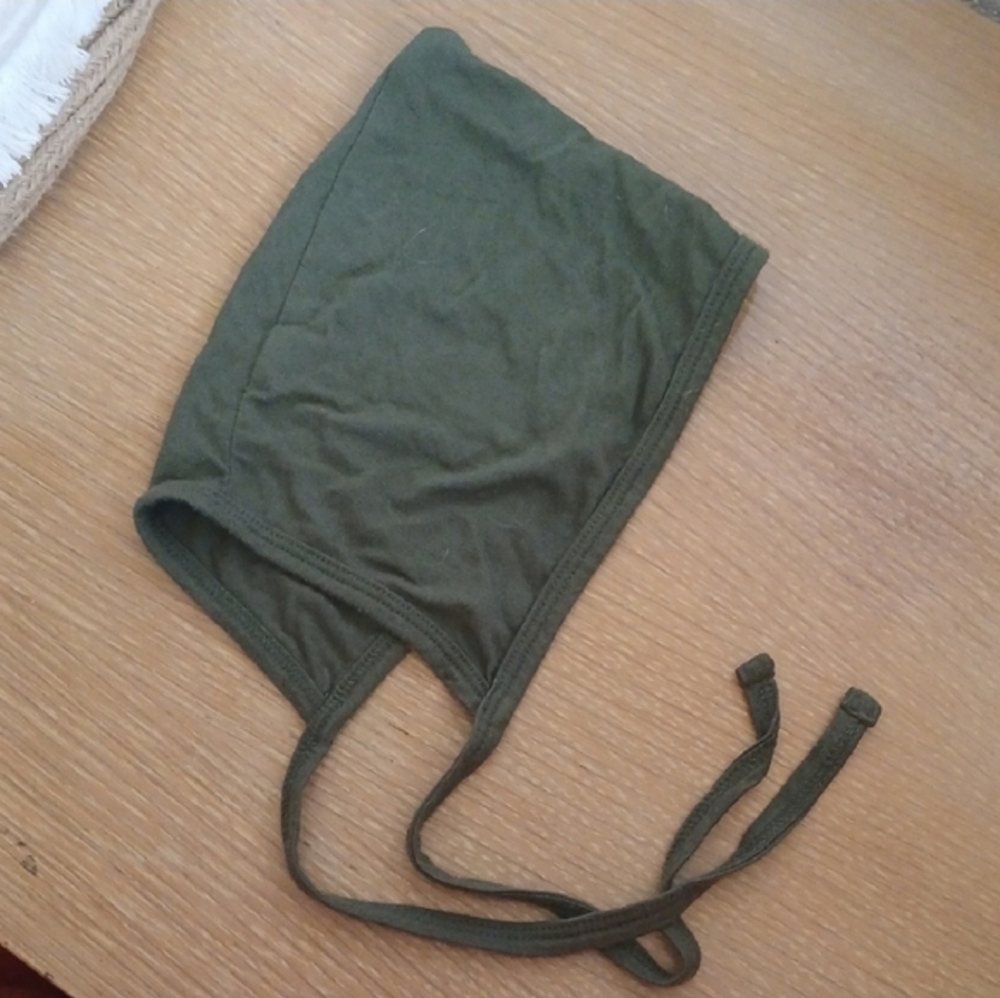 kate quinn Olive Baby Bonnet with Ties